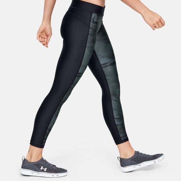 Under Armour Women Tide Chaser Black Grey UPF 50 Compression Leggings | Size L - Picture 2 of 6